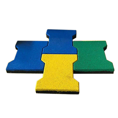 H-Block Rubber Tiles - Slip-Resistant Flooring for Outdoor & Gym Use