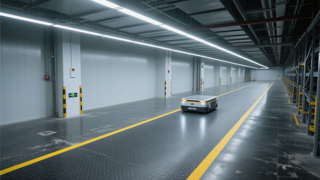 Durable rubber flooring in industrial aisle for high-traffic and material handling