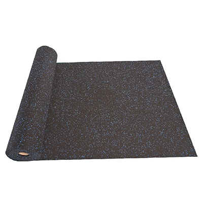 Black rubber roll surfacing for gym flooring installation